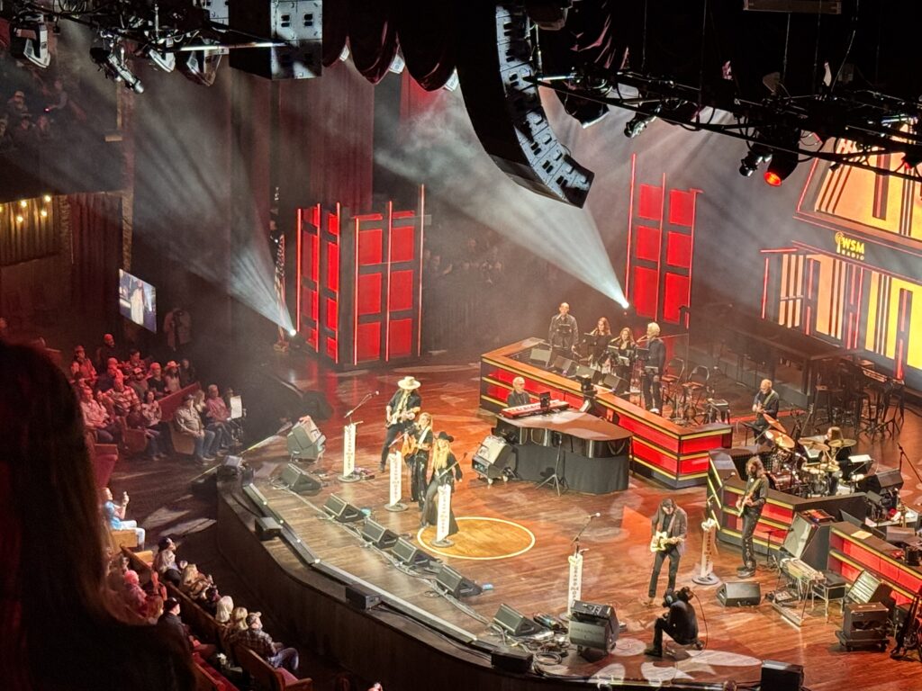 View of the stage with performers at the Grand Ole Opry