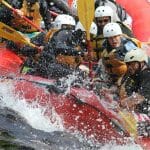 People Whitewater Rafting on Canada Falls