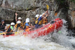 Group of People Whitewater Rafting on the Penobscot River in Maine