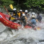 People Whitewater Rafting on the Kennebec