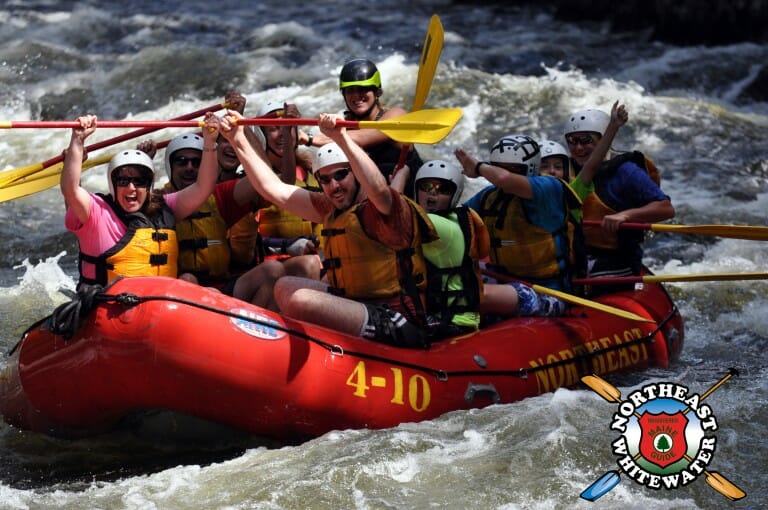 People Whitewater Rafting in Maine