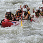 People Whitewater Rafting on the Penobscot River